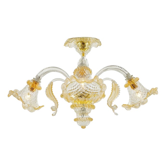 Three-Light Murano Ceiling Light by AZ Home For Sale
