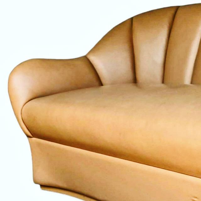 1980s 1980s Modern Channel-Back Leather Sofa by Marco San Francisco For Sale - Image 5 of 6