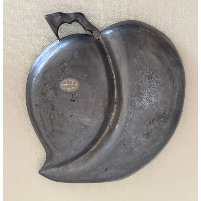 Metal Vintage Saks Fifth Ave Asian Brass Peach Bowl For Sale - Image 7 of 10