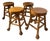 Chunky Carved Ball and Claw Foot Barstool Set of Four For Sale
