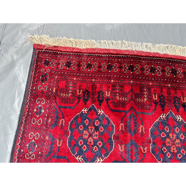 Afghan Khal Mohammadi Biljik Wool Rug, Mazar - 6'1" X 3'5" For Sale - Image 6 of 12