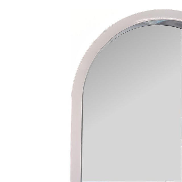 White Osman Glossy Chalk Wall Mirror For Sale - Image 8 of 11