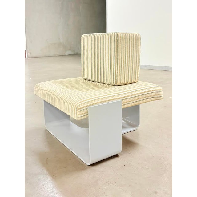 Armchair by Richard Thern Gray PVC base, fabric-covered seat and cushion Manufactured by Muthesius-Hochschule Kiel Marked...