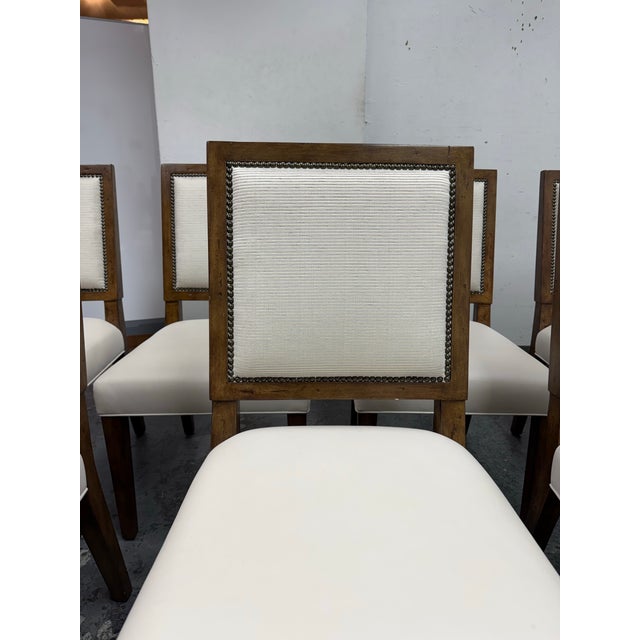 2020s DC Custom by Jose Chavez Leather Dining Chairs, Set of Seven For Sale - Image 5 of 12