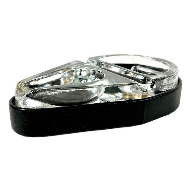 Vintage Leather Pipe Ashtray in the style of Paul Dupré for Lafon, 1960s For Sale