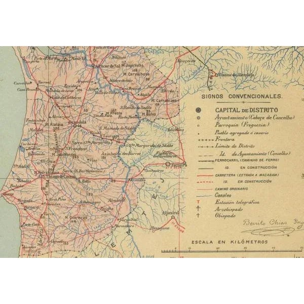 Antique Map of Extremadura, 1903 For Sale - Image 4 of 7