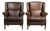 English Sheepskin Wingbacks with Colors, Set of 2 For Sale