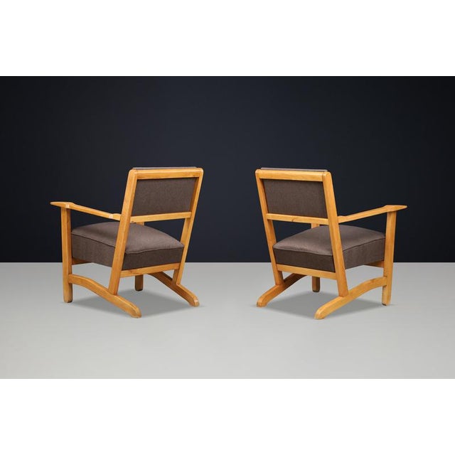 Sculptural European Beech Lounge Armchairs, 1960s, Set of 2 For Sale - Image 6 of 10