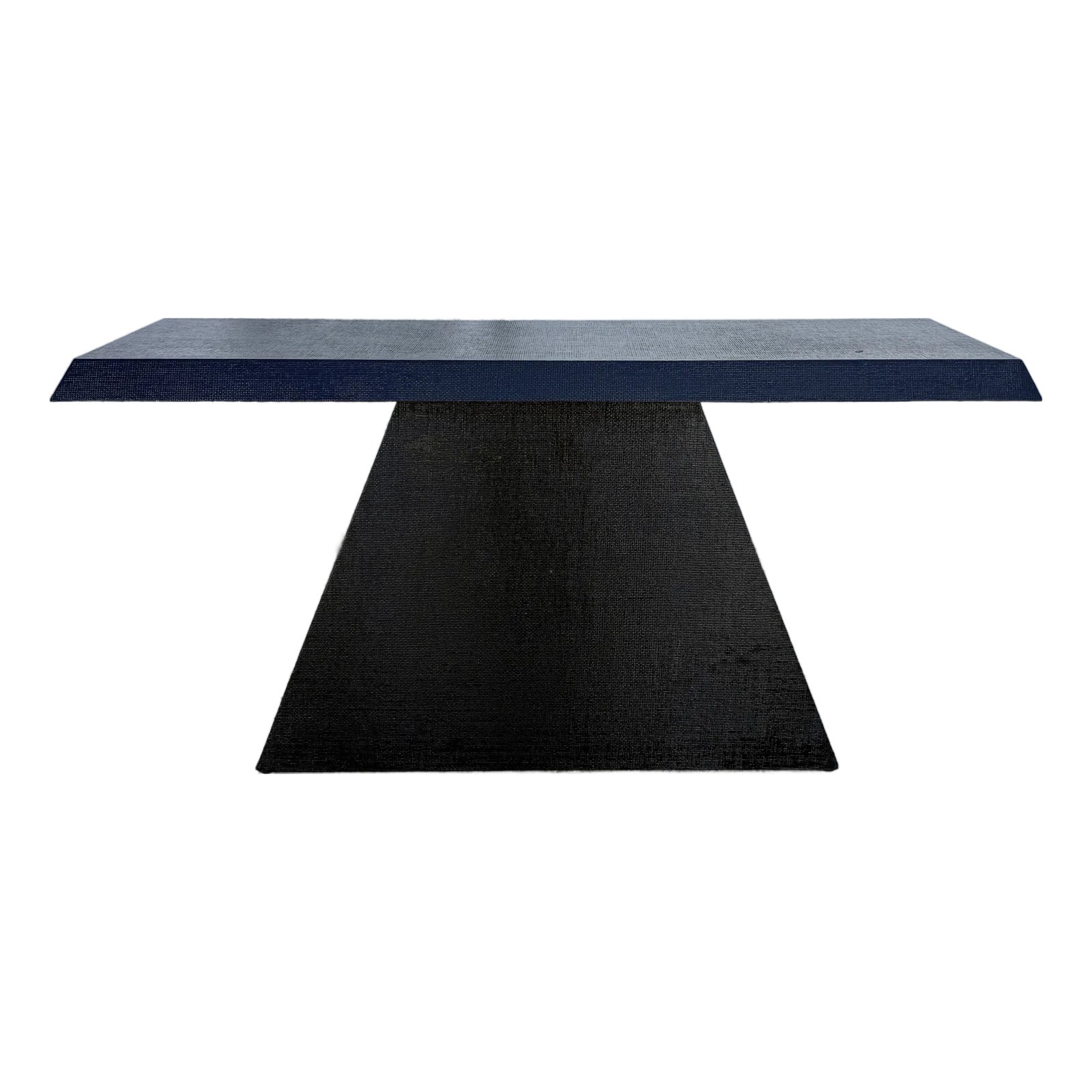 Large Postmodern Grasscloth Covered Console Table From 80's | Chairish