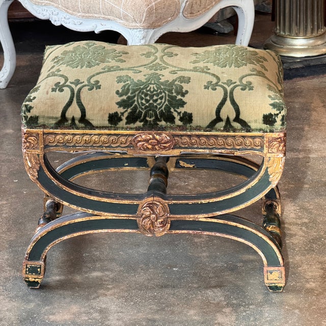 Early 19th Century Early 19th Century French Empire Parcel Gilt Stool For Sale - Image 5 of 8