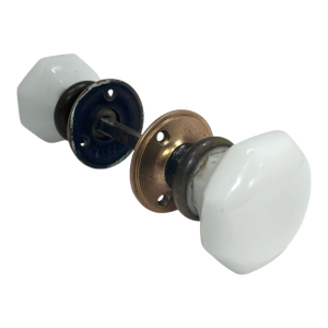 Early 1900s Antique Milk Glass Door Knobs. A Pair