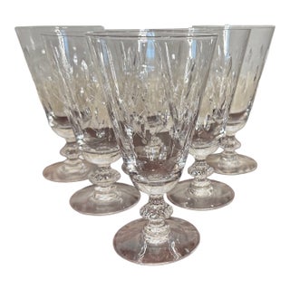 Mid 20th Century Duncan & Miller “Willow” Pattern Crystal Iced Tea Goblets – Set of 6 For Sale