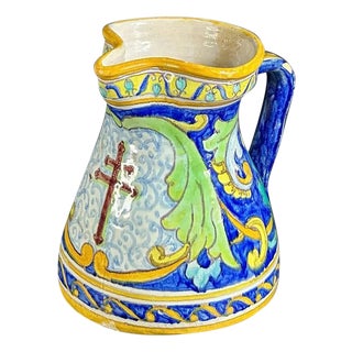 Antique Spanish Ceramic Jug from Talavera, 19th Century For Sale
