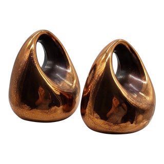 '50s Pair of Copper Ben Seibel "Orb" Bookends for Jenfredware by Raymor For Sale