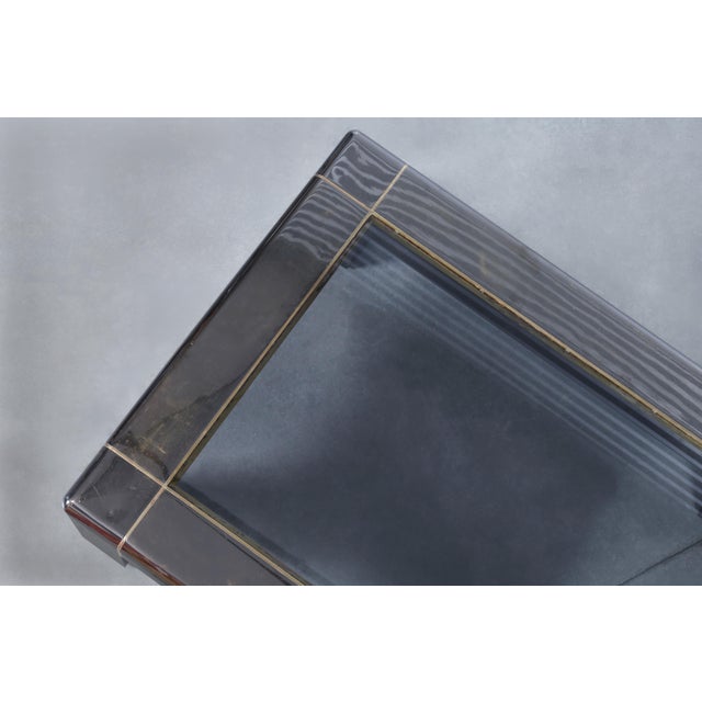 Monumental Vintage Gunmetal Coffee Table by Karl Springer For Sale - Image 12 of 12