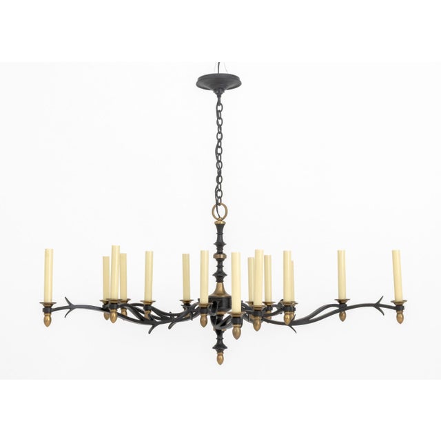 Contemporary Thomas O'Brien Baroque Style Iron Chandelier For Sale - Image 3 of 9