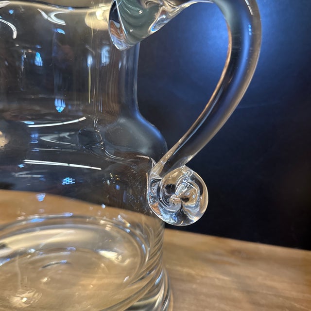 Hand Blown Glass Water Pitcher For Sale - Image 4 of 7