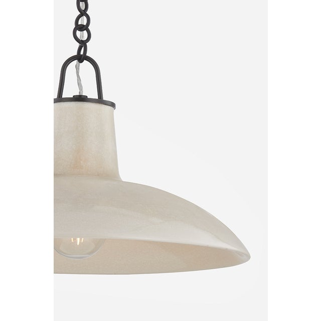 2020s Hudson Valley Lighting Pottersville 18 in. 1 Light Pendant in Distressed Bronze and Ceramic Ivory Crackle Finish For Sale - Image 5 of 6