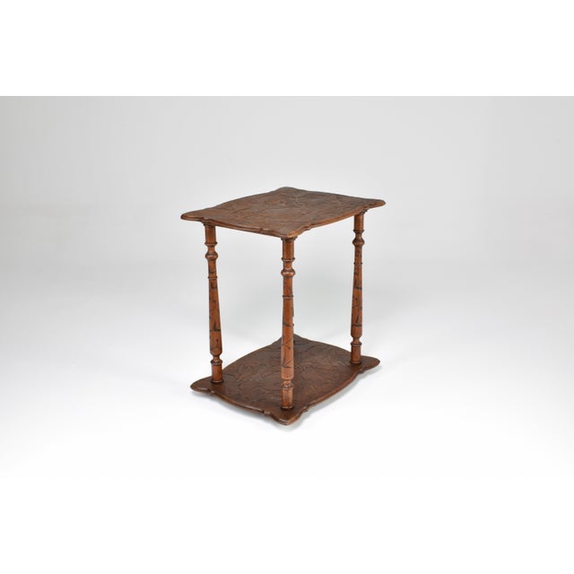 1900's Japanese Sculpted Wooden Tea Table For Sale - Image 11 of 12