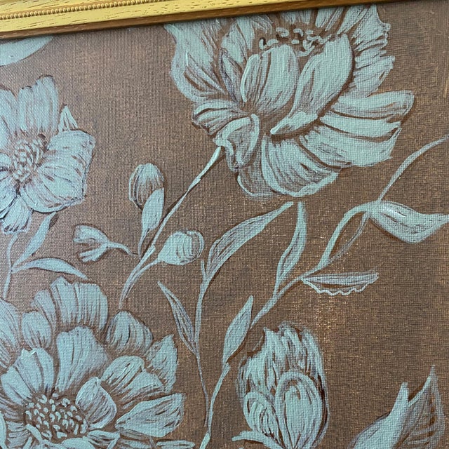 Abstract Botanical Acrylic Painting on Canvas, Framed Original Modern Organic Art by Tatiana Duperault For Sale In West Palm - Image 6 of 6