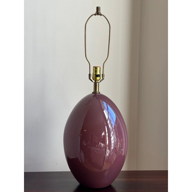 Late-20th Century Aubergine Ceramic Table Lamp For Sale - Image 13 of 13