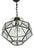 Brass and Beveled Glass Pendant Light in the style of Adolf Loos for Fontana Arte, Italy, 1950s For Sale