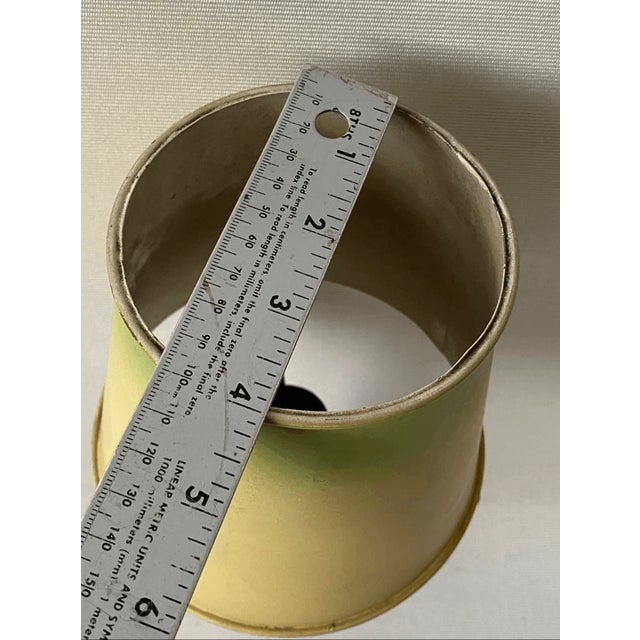 Late 20th Century Vintage Modern Style Toleware Metal Small Lamp Shade With Sleeve For Sale - Image 5 of 6