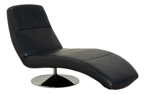 Grey Leather Silence Lounger from Ewald Schillig