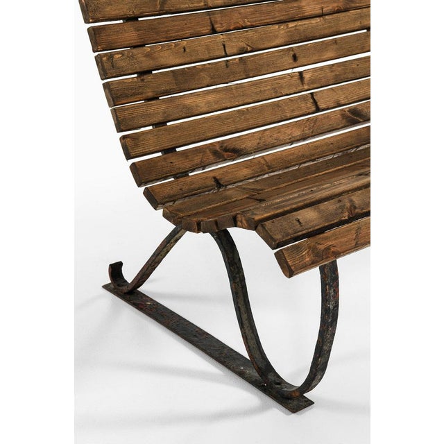 Garden Sofa in Cast Iron and Wood, 1940s For Sale - Image 6 of 9