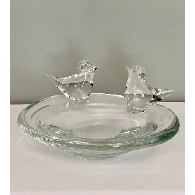 Licio Zanetti Mid 20th Century Licio Zanetti Murano Glass Sculptural Bird Decorated Bowl, Signed For Sale - Image 4 of 12