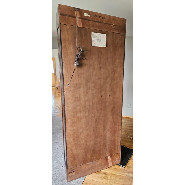 Brown 1980s Henredon Scene One Campaign Curio Cabinet Bookcase Display Hutch China Cabinet For Sale - Image 8 of 12