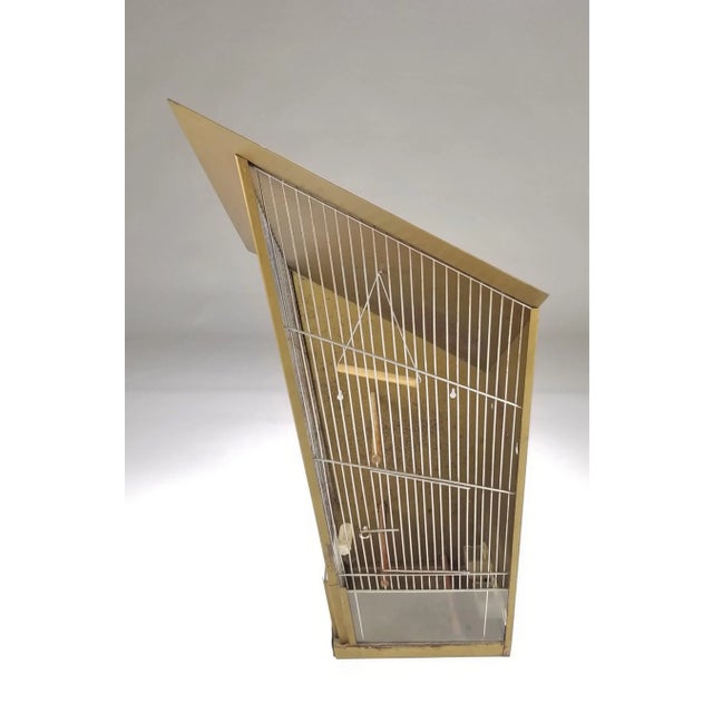 Mid Century Modern Architectural Corner Mount Birdcage For Sale - Image 4 of 6