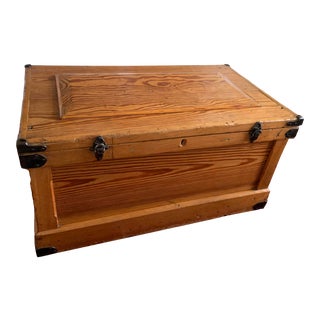 Antique Pine Carpenter’s Trunk For Sale