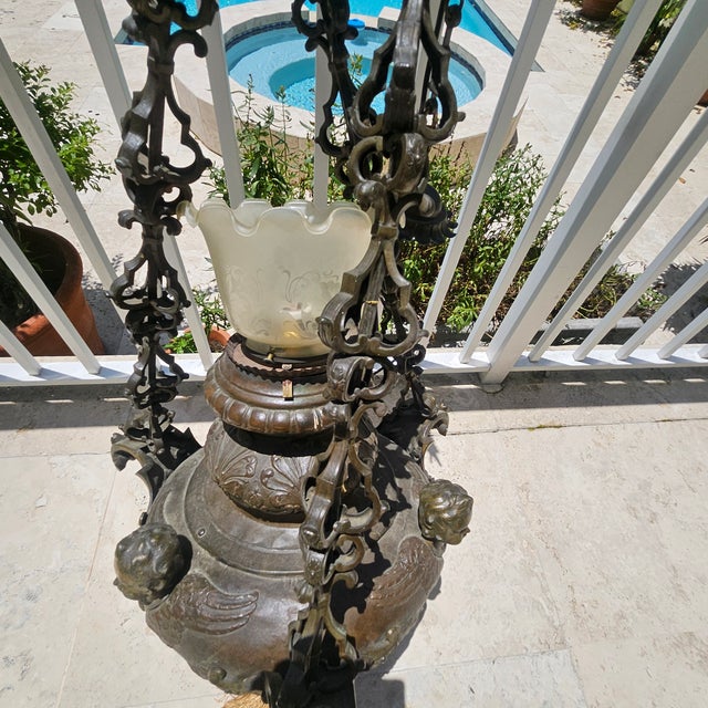 19th Century Antique Church Tabernacle Oil Lamp For Sale - Image 5 of 12