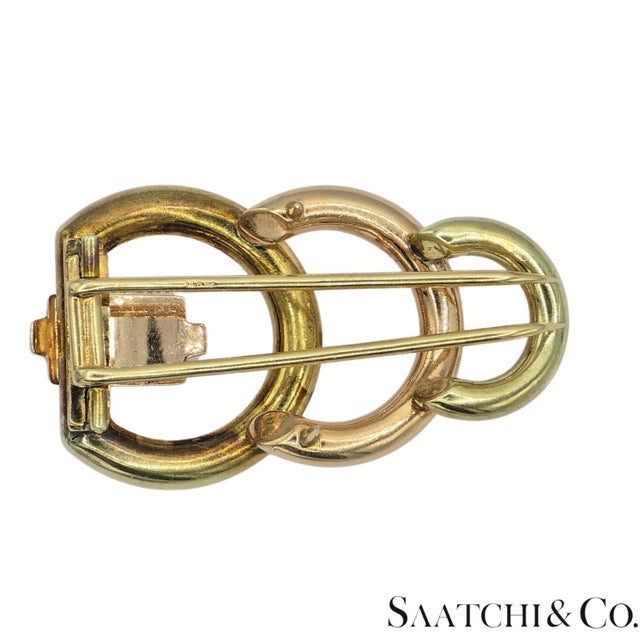 14k (585) Yellow and Rose Gold Vintage Brooch / Pin For Sale - Image 9 of 9