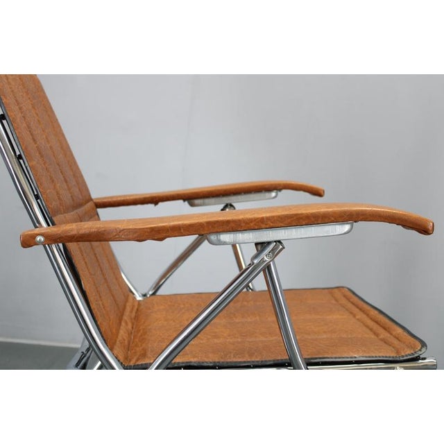 Vintage Italian Folding Lounge Chair in Leatherette, 1970s For Sale - Image 12 of 18
