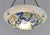 Metal Loys Lucha French Art Deco Pendant Light 1930s - Blue White Floral Enameled Bowl For Sale - Image 7 of 13