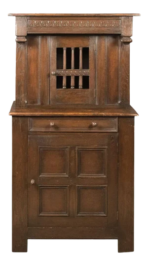 1910s Edwardian Elizabethan Taste Court Cupboard