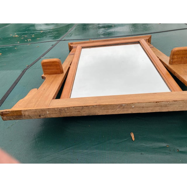 Vintage Oak Dresser Top Swing Mirror For Sale - Image 4 of 7
