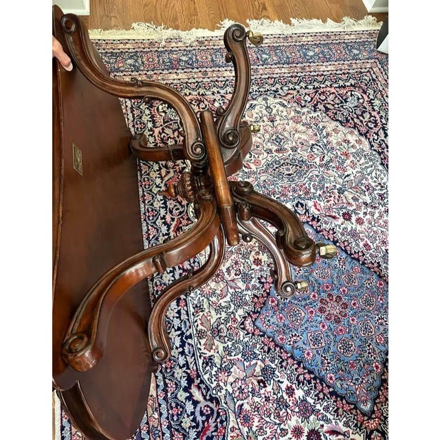 Victorian Extremely Rare 19th Century Victorian Period Burr Walnut Carved Centre Table by John Richard European Crossroads For Sale - Image 3 of 11