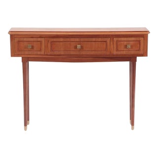 1960s Three Drawer Walnut Console Table For Sale