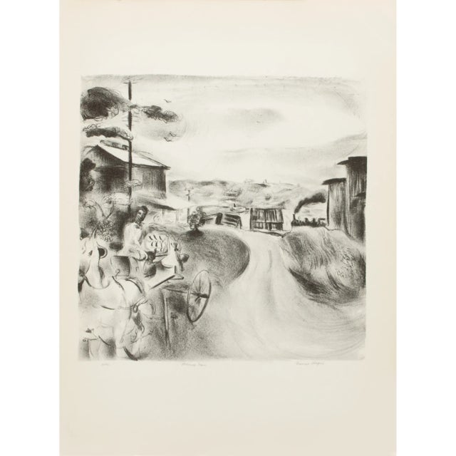1939 After Francis Chapin "Morning Train", First Edition Period Offset Lithograph For Sale