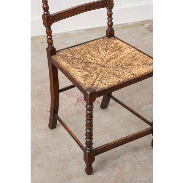 Late 19th Century Petite Bobbin Rush Chair For Sale - Image 9 of 11