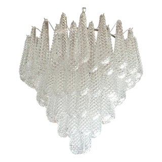 21st Century Murano Etched Tears Chandelier by Fabio LTD For Sale