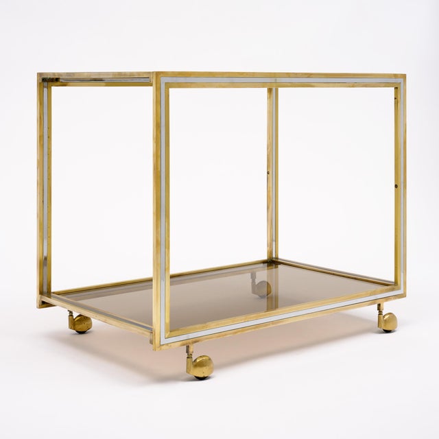 Modern Italian Modernist Bar Cart by Romeo Rega, Circa 1970 For Sale - Image 3 of 9