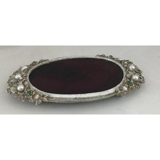 White 1960s Hollywood Regency Jeweled 5 Piece Vanity Set For Sale - Image 8 of 10