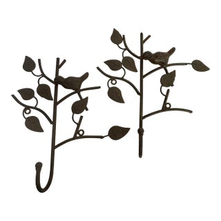 Vintage Tree Branch Wall Art With Hooks Attribuuted to Jere' Style - A Pair For Sale