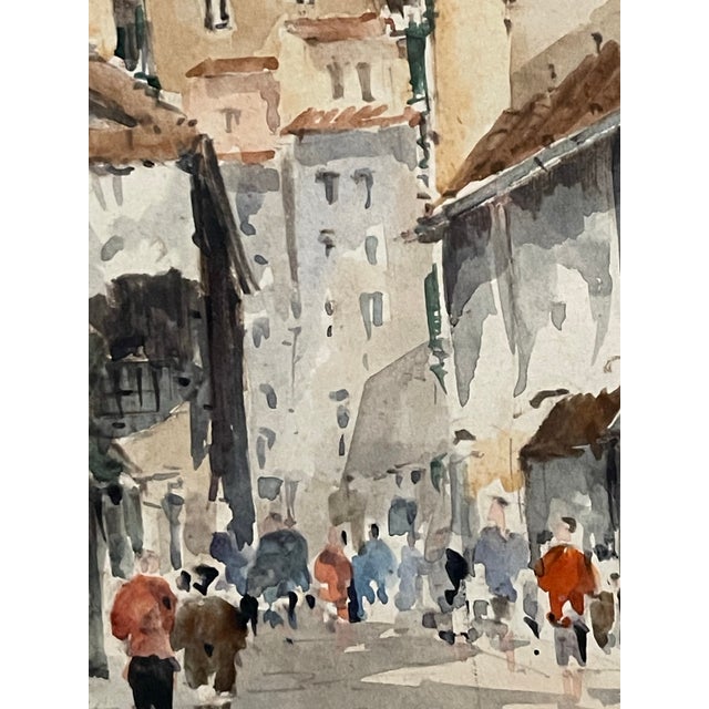 Late 20th Century “Cattedrale Di Santa Maria Del Fiore” Watercolor Street Scene, Signed Rino Golinelli For Sale - Image 4 of 12