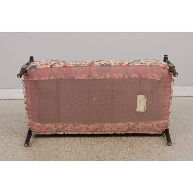 Hickory Chair Mahogany Frame Sheridan Style Loveseat Settee For Sale - Image 16 of 17