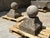 French Pair of 18th Century French Carved Limestone Pillar Ball Finials For Sale - Image 3 of 18